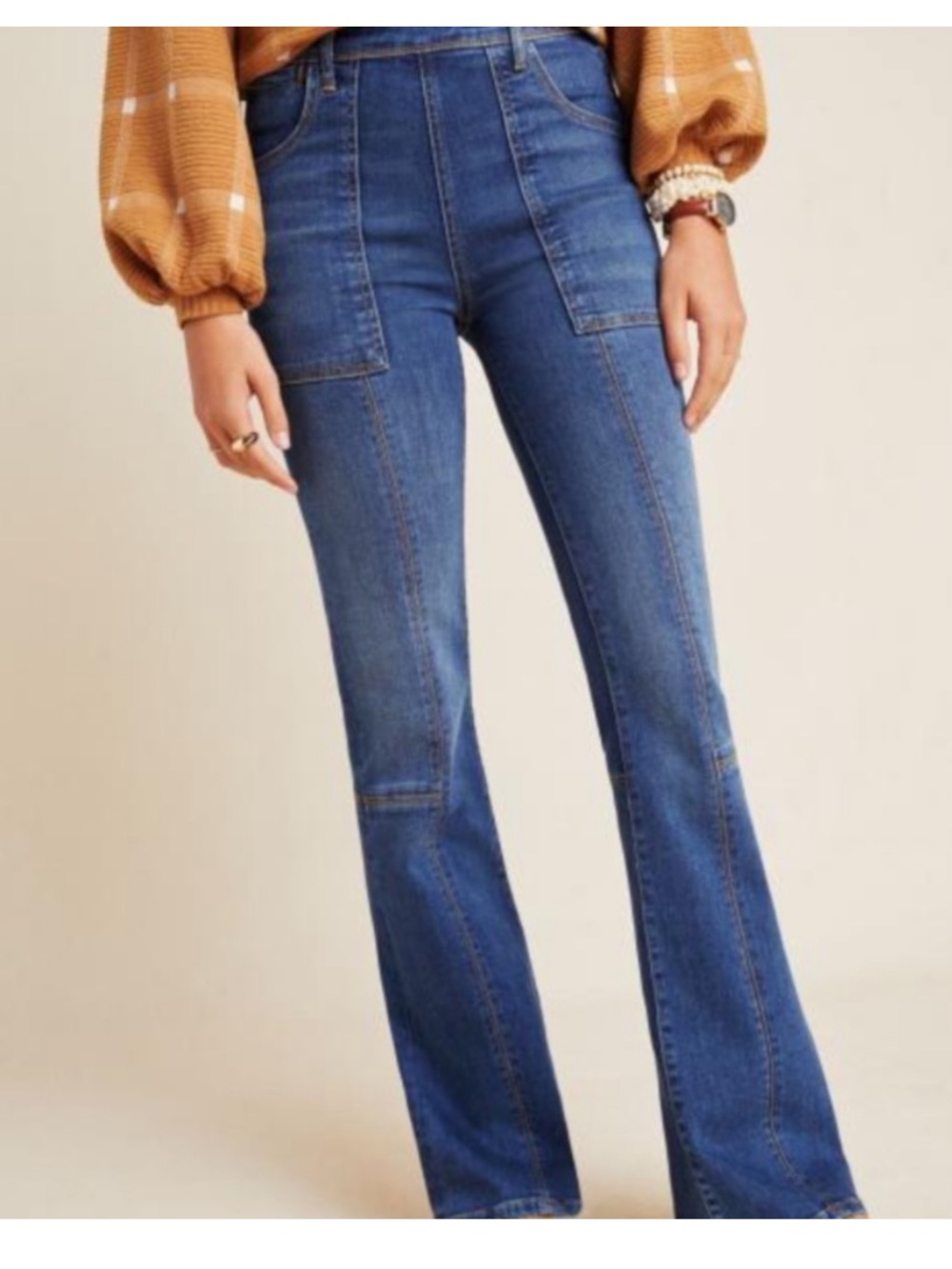 Anthropologie RARE Pilcro High-Rise Bootcut Jeans in Blue Denim